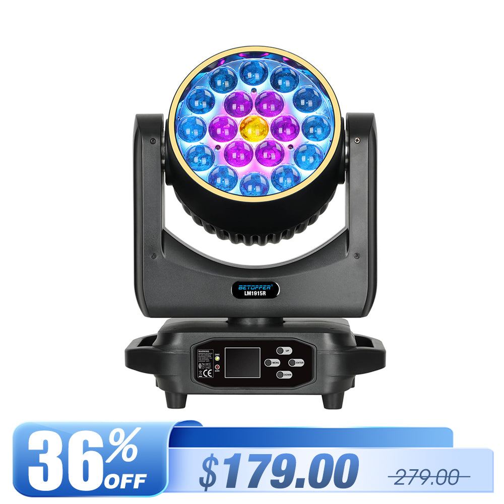 <tc>Betopper</tc> LM1915R 19x15w Wash Moving Head con anello Halo