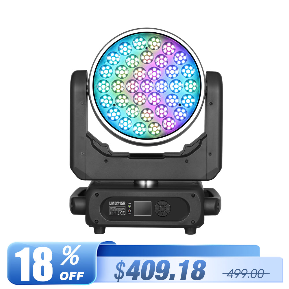 Betopper LM3715R 37×15W Wash Moving Head with Halo Ring