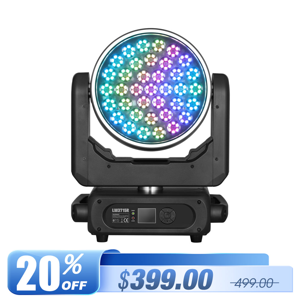 Betopper LM3715R 37×15W Wash Moving Head with Halo Ring