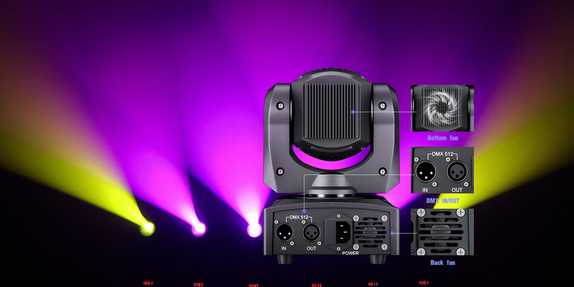 Betopper 10W 8 GOBO 8 Colors Spot Moving Head Light