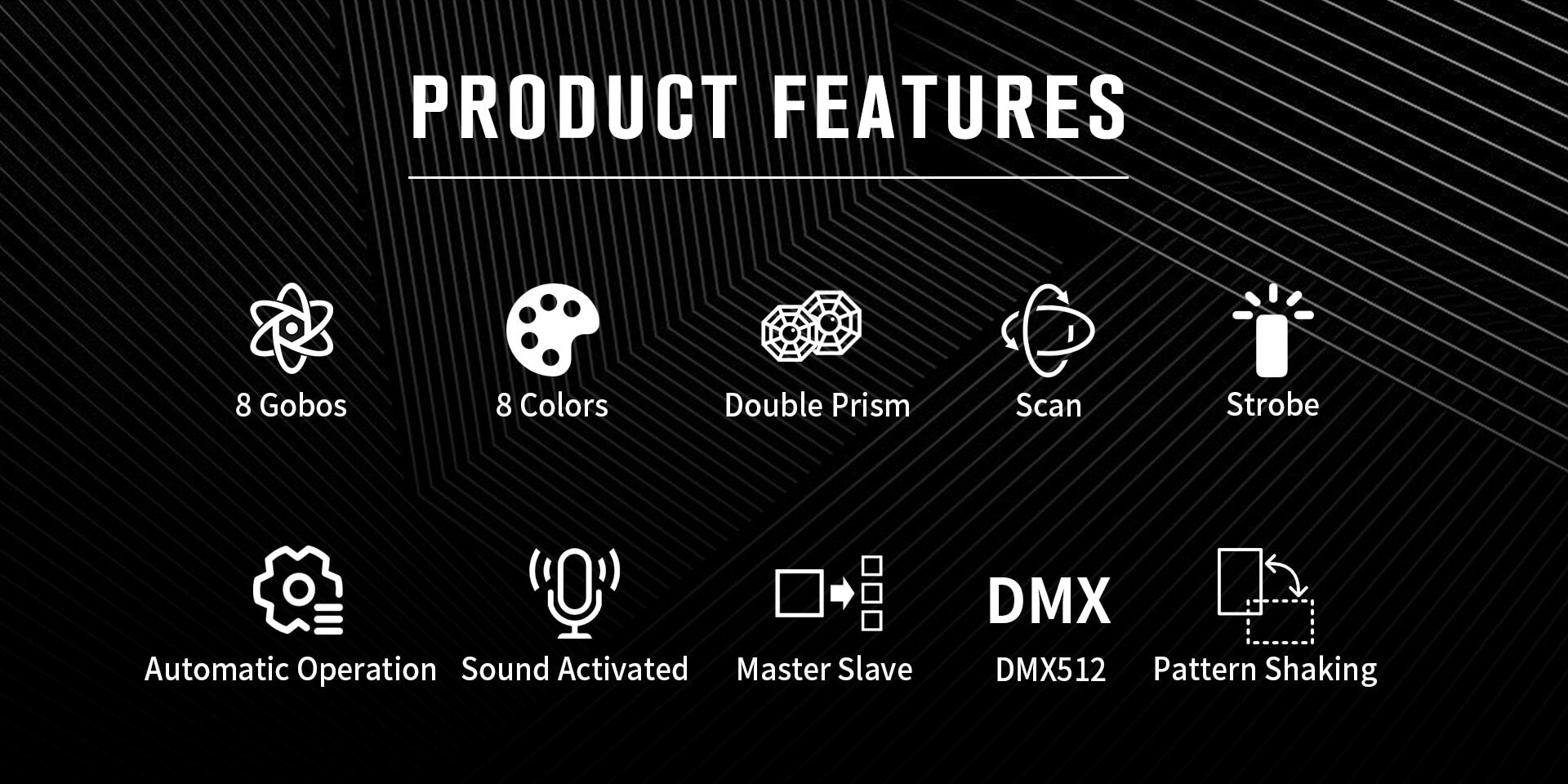 Betopper 10W 8 GOBO 8 Colors Spot Moving Head Light