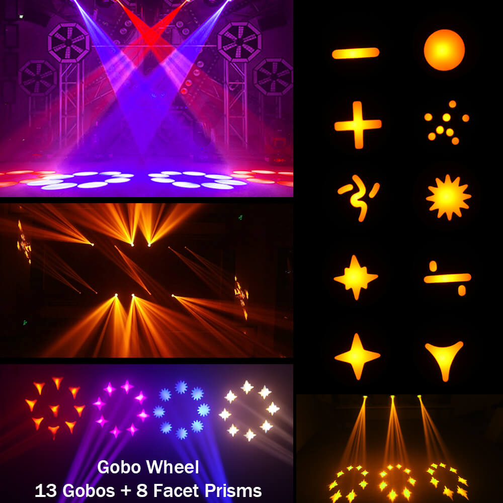 <tc>Betopper</tc> CLB260-O バンドル: ムービングヘッド 4 個とフライトケース 2 個