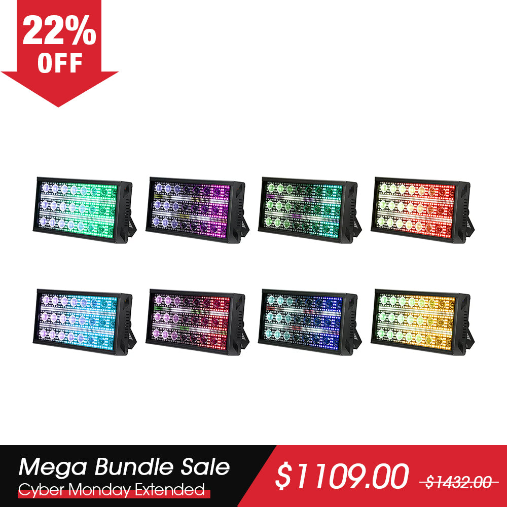 <tc>Betopper</tc> Lumières stroboscopiques à faisceau matriciel LF2405 300 W (8 pièces)