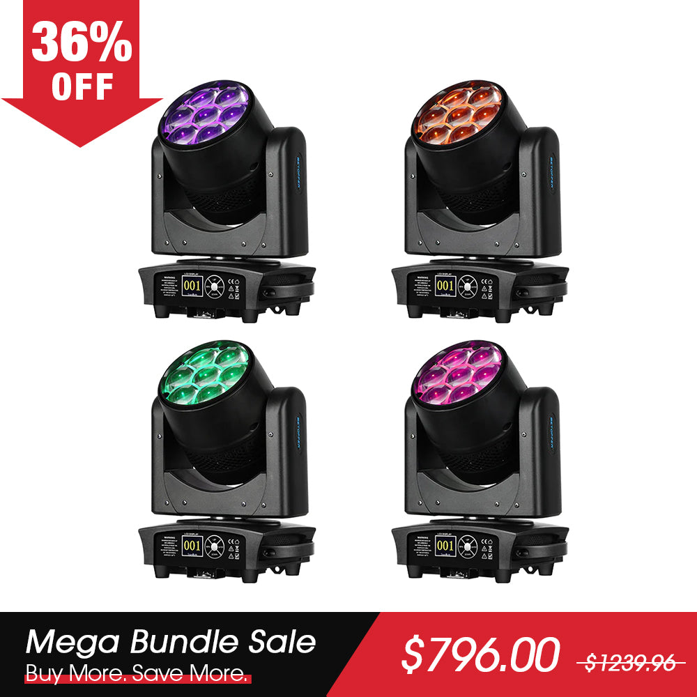 Betopper LM0740 7x40W Wash&Zoom Moving Head Lights Standard version (4pcs)