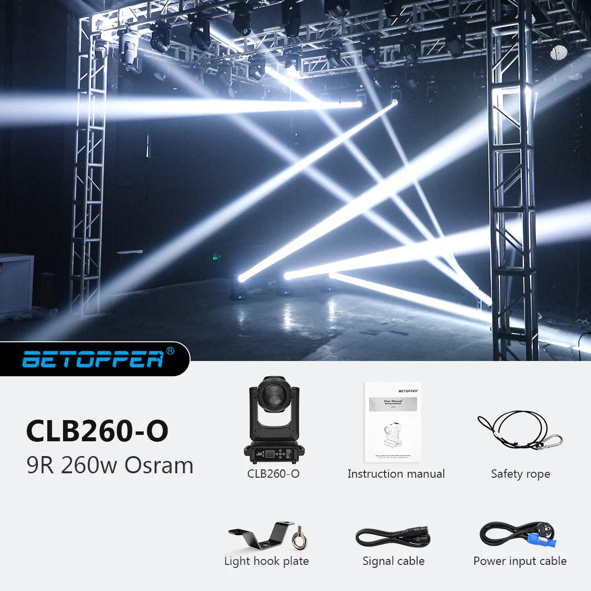 <tc>Betopper</tc> CLB260-O 9R 260W プロ仕様ムービングヘッドビームライト