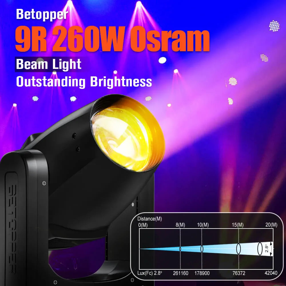 <tc>Betopper</tc> CLB260-O 9R 260W プロ仕様ムービングヘッドビームライト