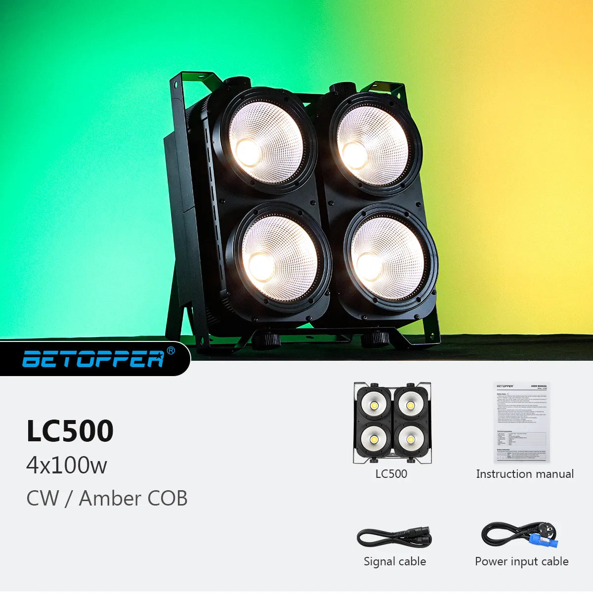 Betopper LC500 4x100w Amber/CW High CRI COB Blinder Light