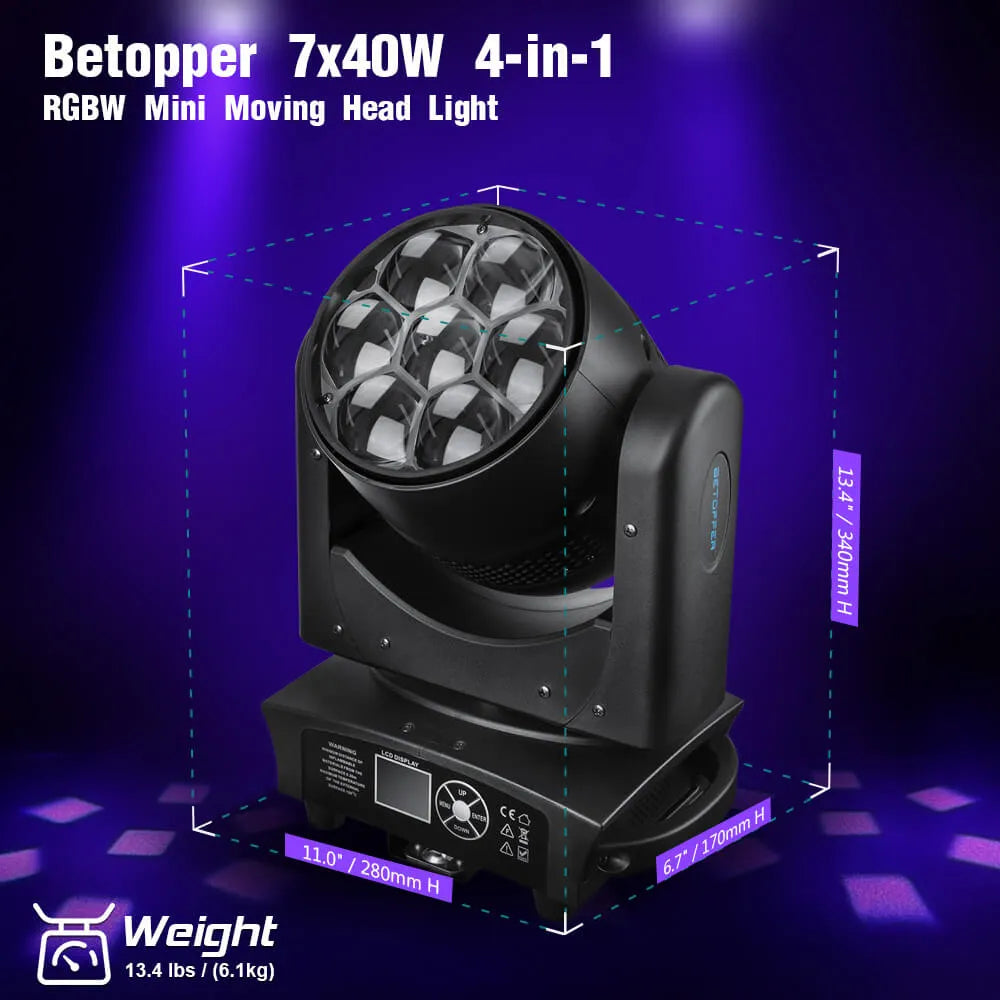 Betopper LM0740 7x40w Wash Moving Head Stage Light