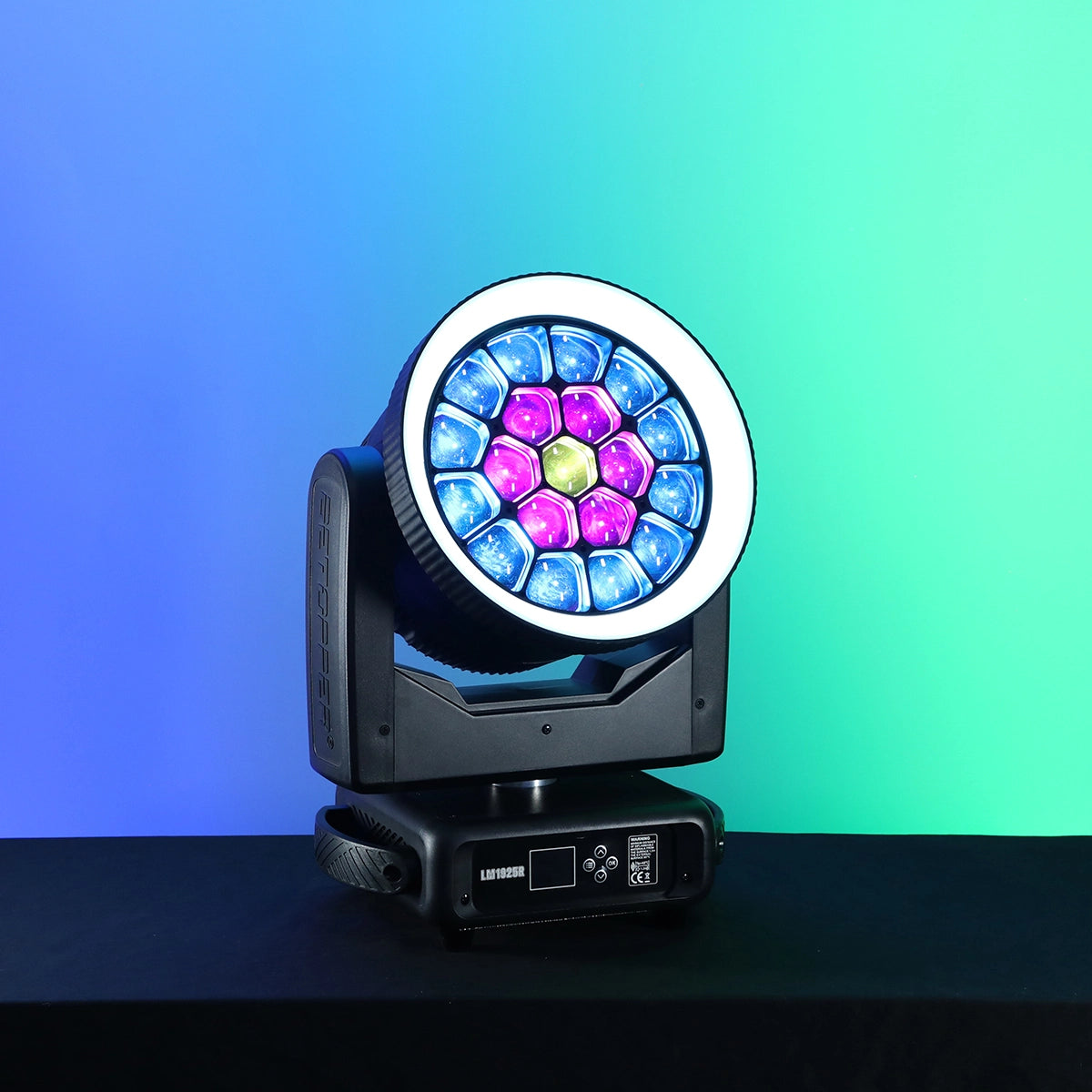 Betopper LM1925R 19×25W RGBW Moving Head Wash Light with Halo Ring