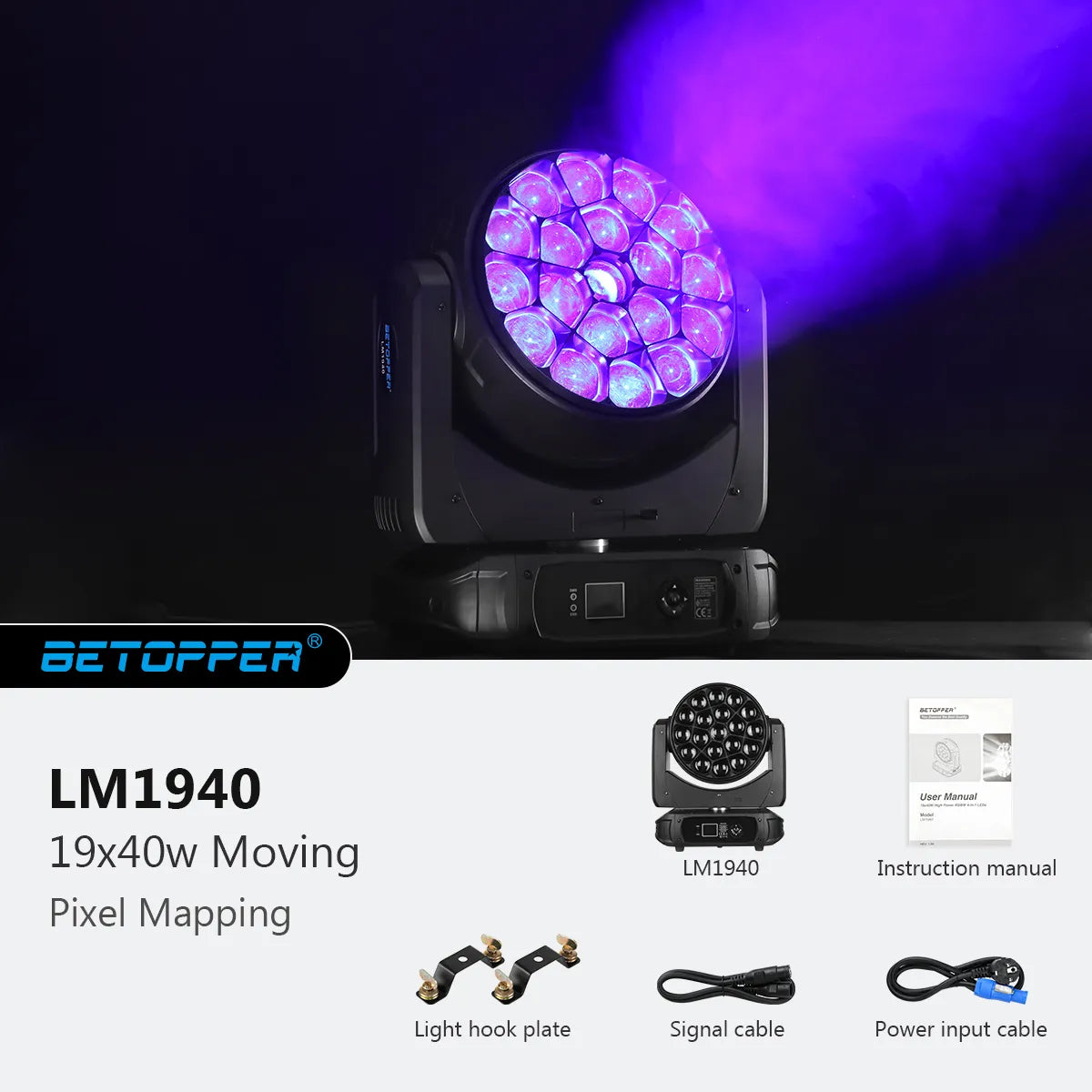 Betopper LM1940 19x40w Moving Head with Pixel Mapping