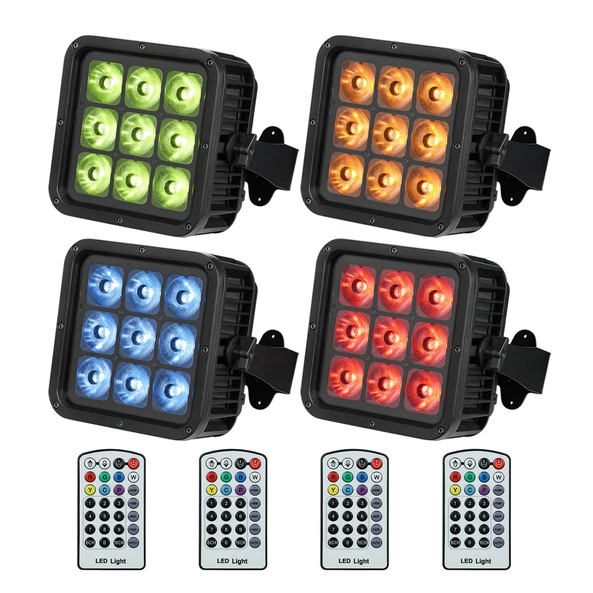 Betopper LPD001 9×18W RGBWA+UV Battery-Powered IP65 Outdoor Uplight - 4 PCS - 24
