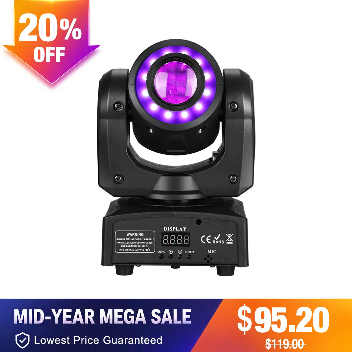 Betopper LS35 30w Moving Head Spotlight with Ring Effect