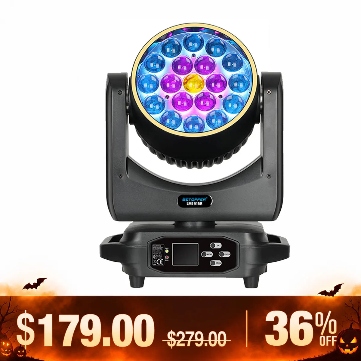 Betopper LM1915 Series 19×15W Wash Moving Head with Halo Ring