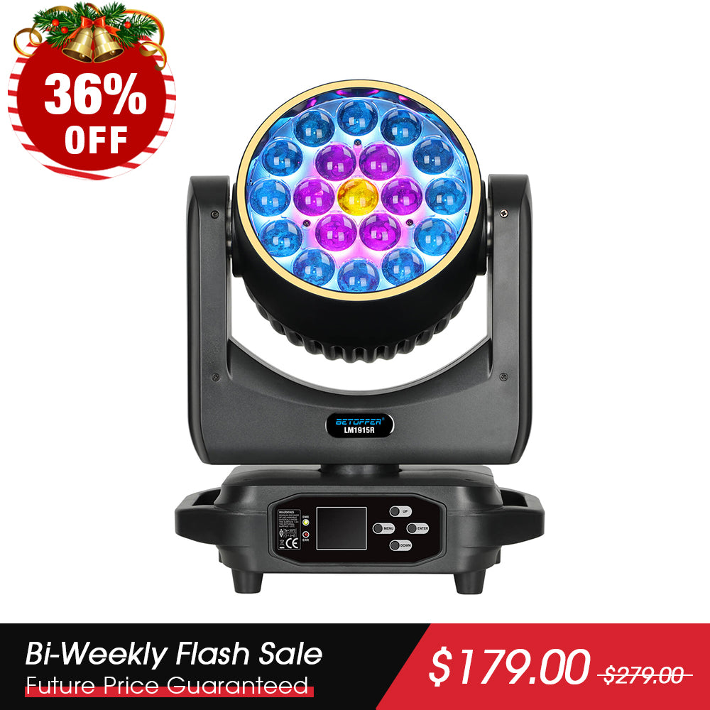 Betopper LM1915R 19x15w Wash Moving Head with Halo Ring