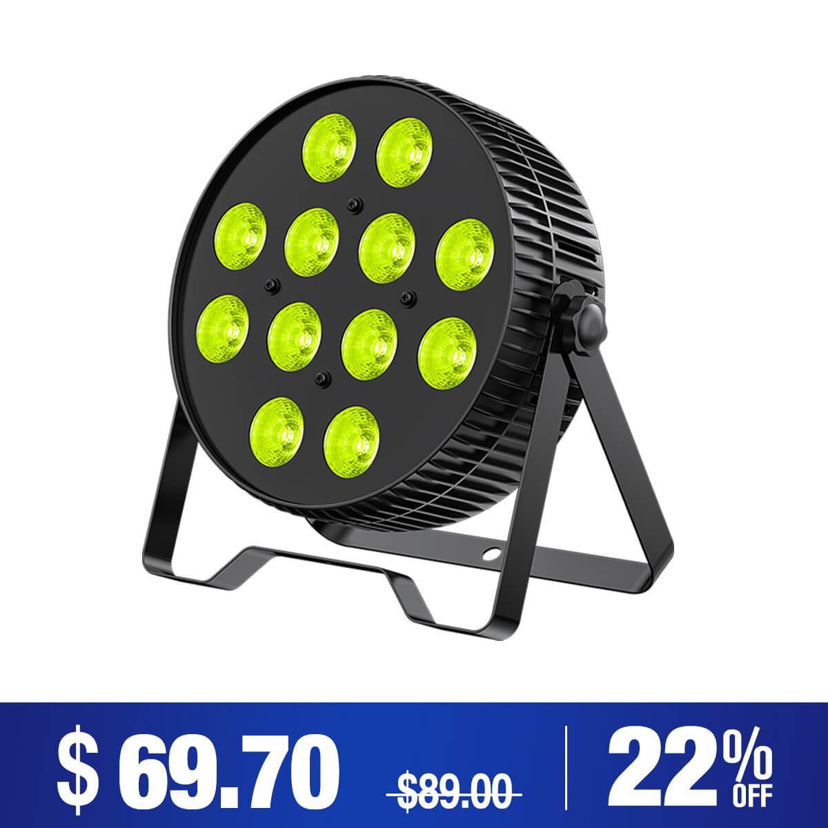 Betopper LPC1818 Upgraded 18×18W Lime Amber UV + RGB LED PAR Light