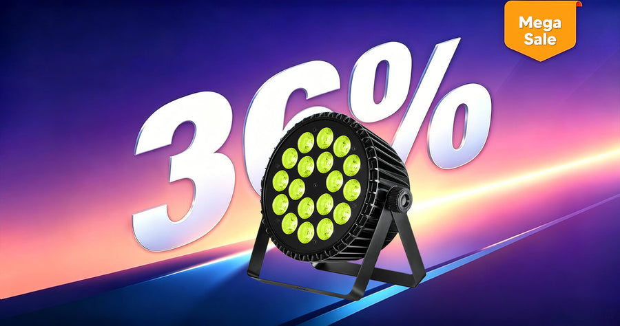 Betopper LPC1818 Upgraded 18x18W Lime Amber UV + RGB LED PAR Light