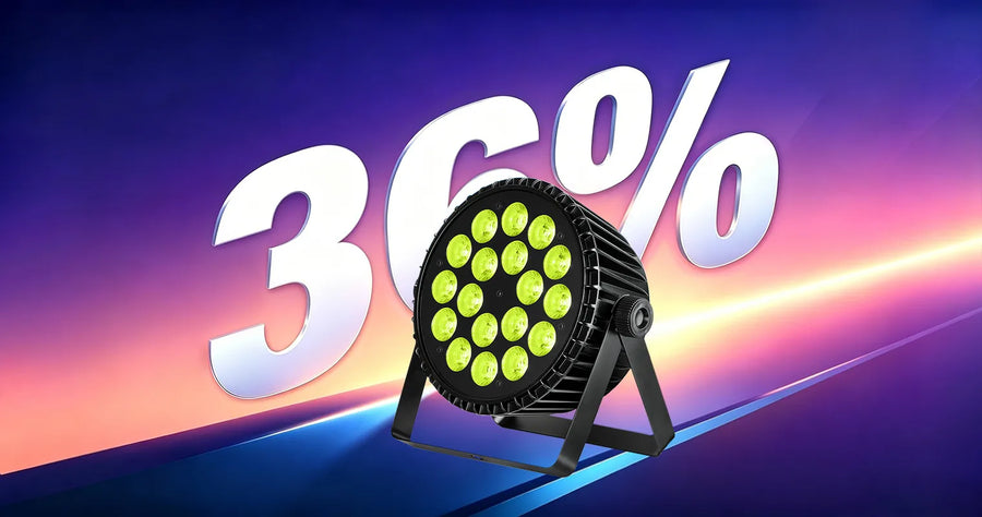 Betopper LPC1818 Upgraded 18x18W Lime Amber UV + RGB LED PAR Light