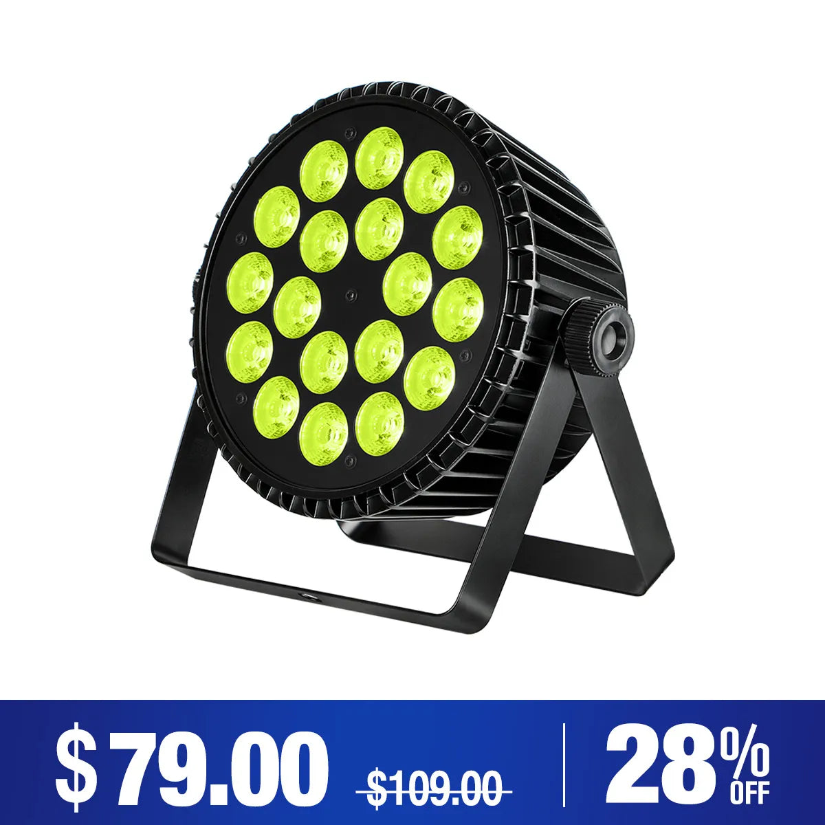 Betopper LPC1818 Upgraded 18×18W Lime Amber UV + RGB LED PAR Light