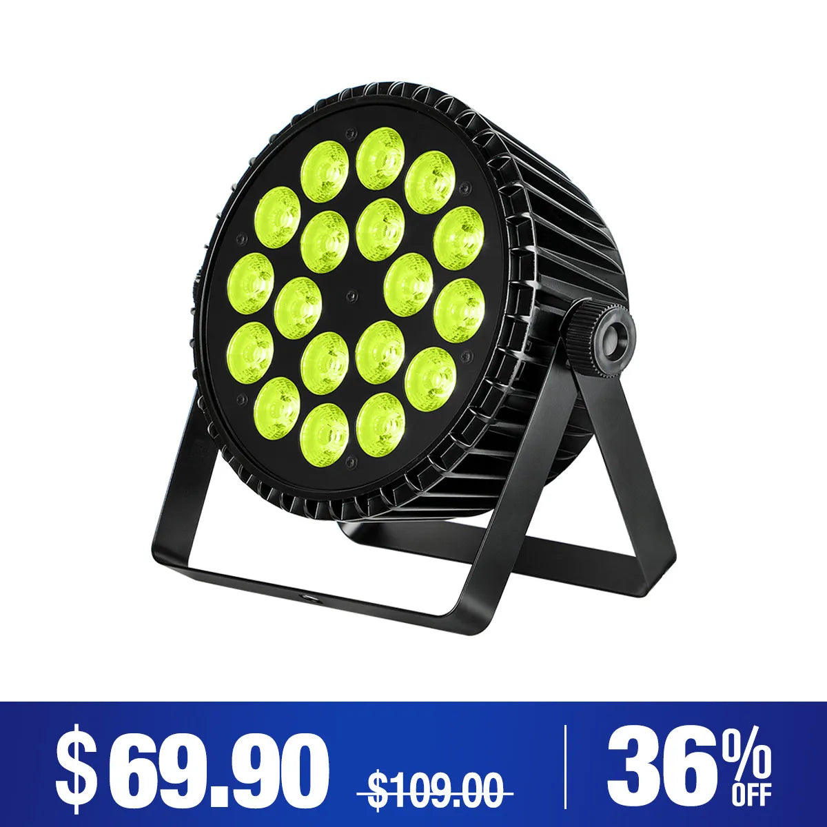 Betopper LPC1818 Upgraded 18×18W Lime Amber UV + RGB LED PAR Light
