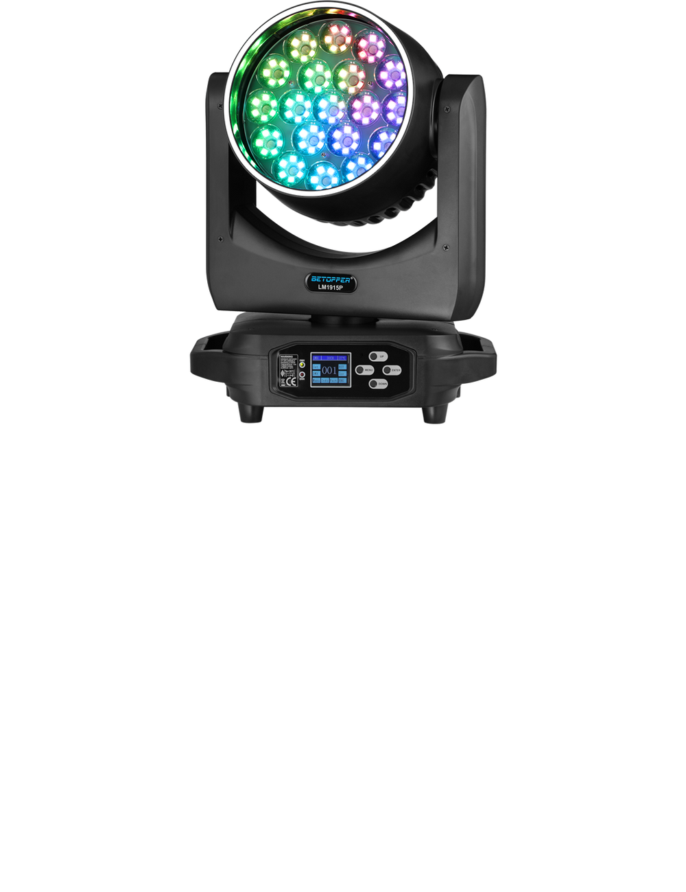 Betopper LM1915 Series 19×15W Wash Moving Head with Halo Ring