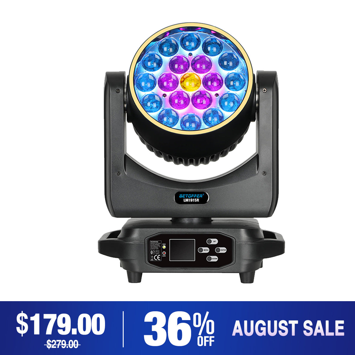 <tc>Betopper</tc> LM1915R 19x15w Wash Moving Head con anello Halo