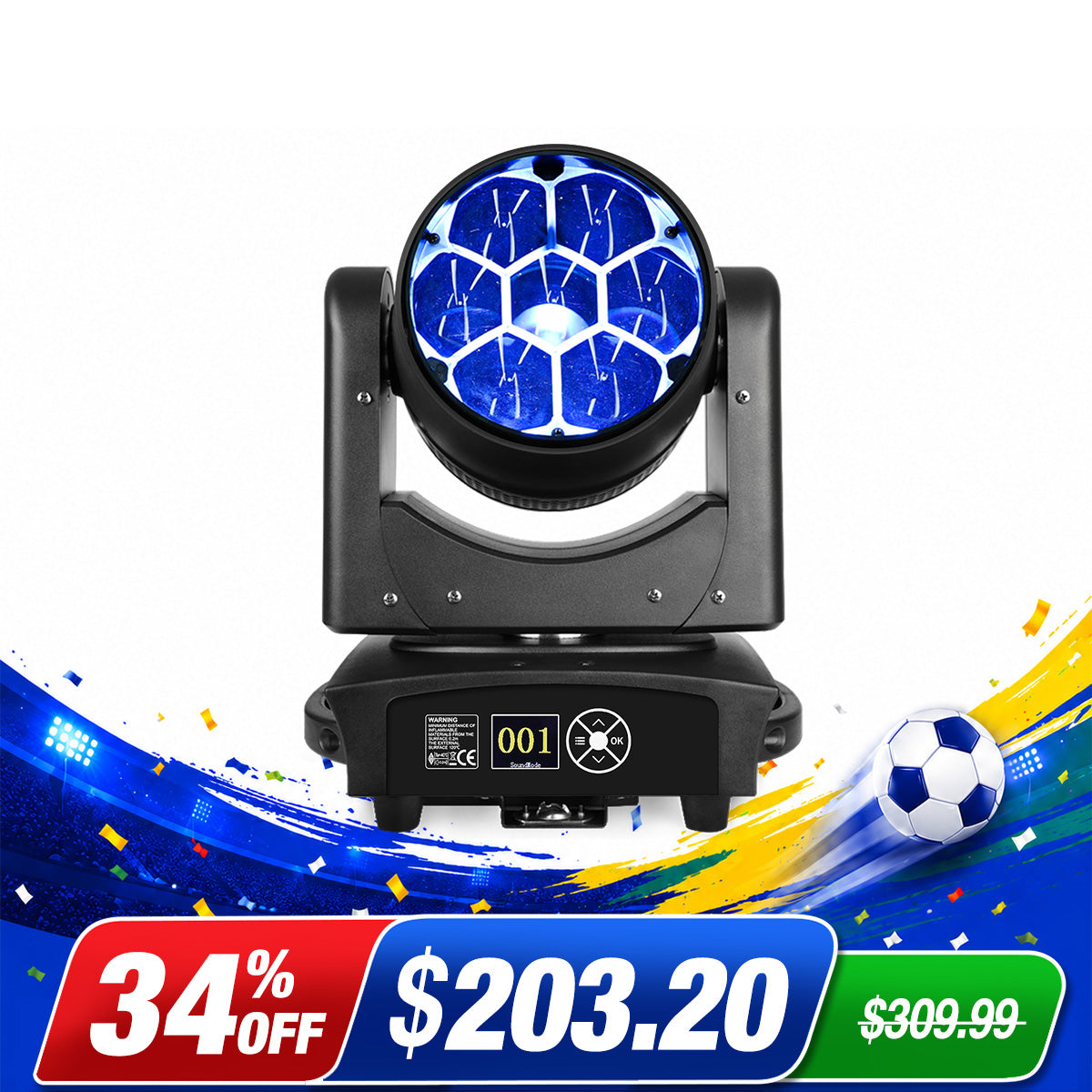 <tc>Betopper</tc> Projecteur de scène à tête mobile Wash LM0740 7x40 W