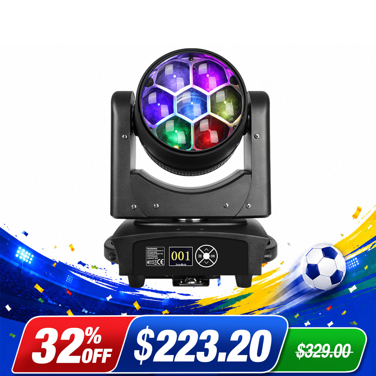 <tc>Betopper</tc> Projecteur de scène à tête mobile Wash LM0740 7x40 W