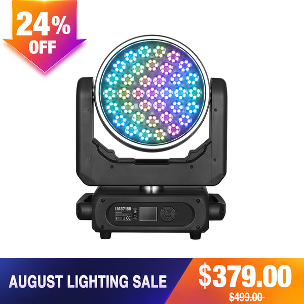 Betopper LM3715R 37×15W Wash Moving Head avec anneau halo