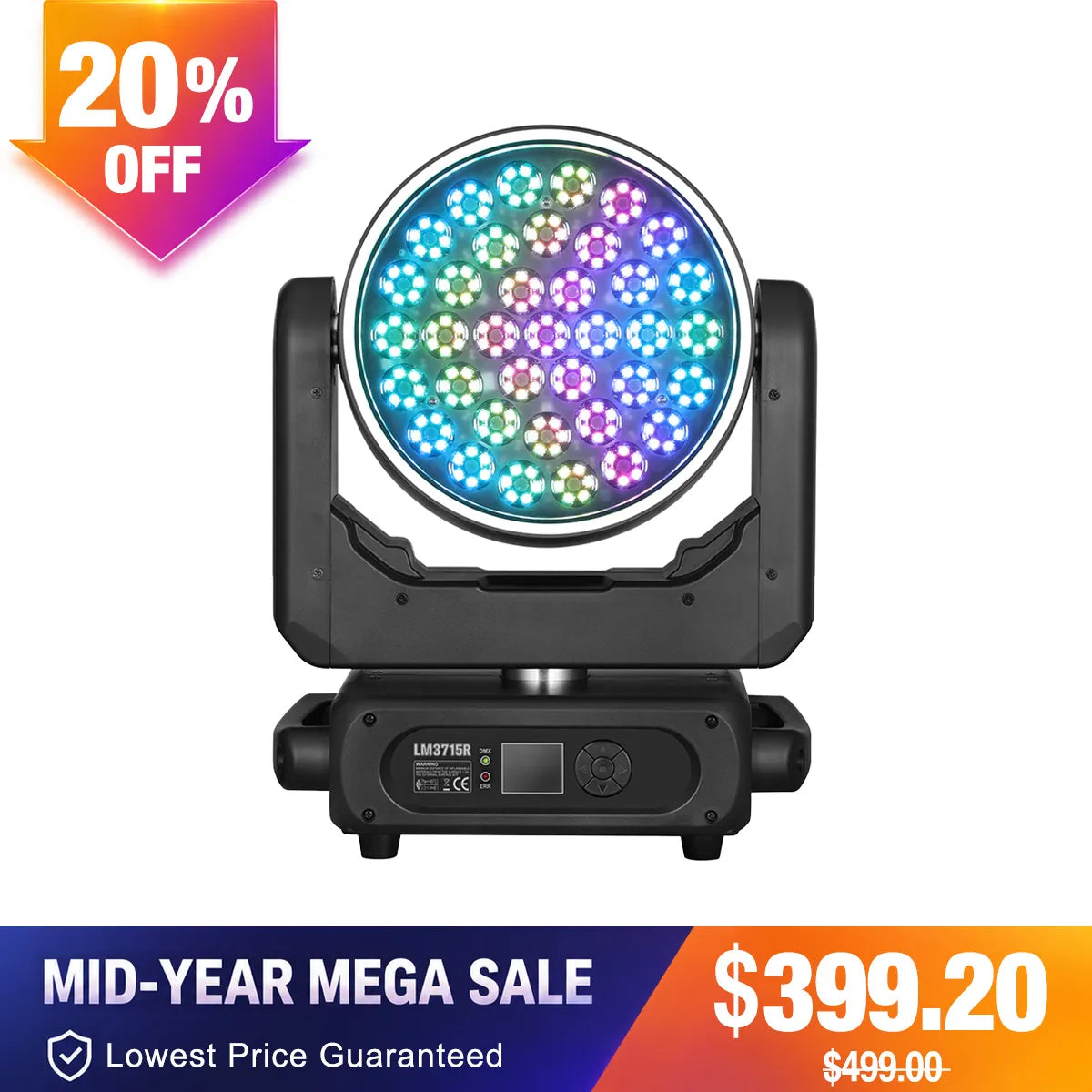 Betopper LM3715R 37×15W Wash Moving Head with Halo Ring