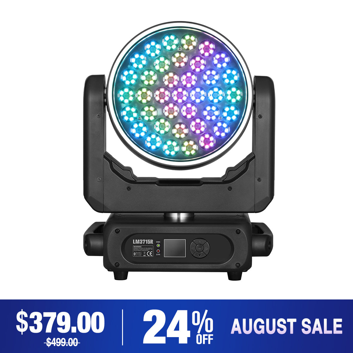 Betopper LM3715R 37×15W Wash Moving Head with Halo Ring