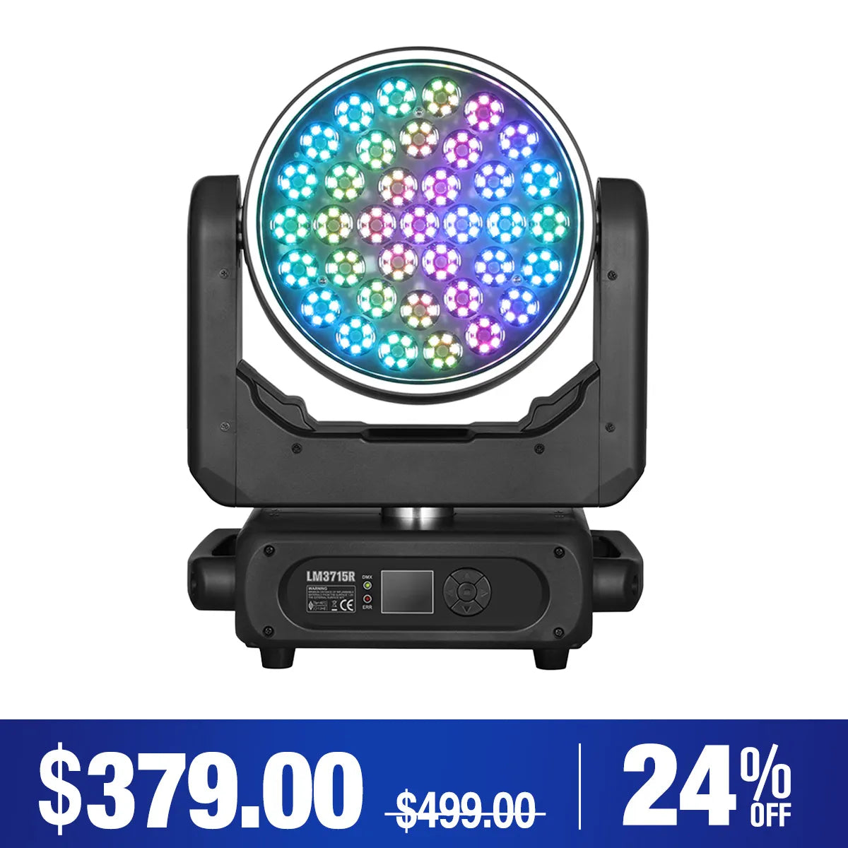 Betopper LM3715R 37×15W Wash Moving Head with Halo Ring