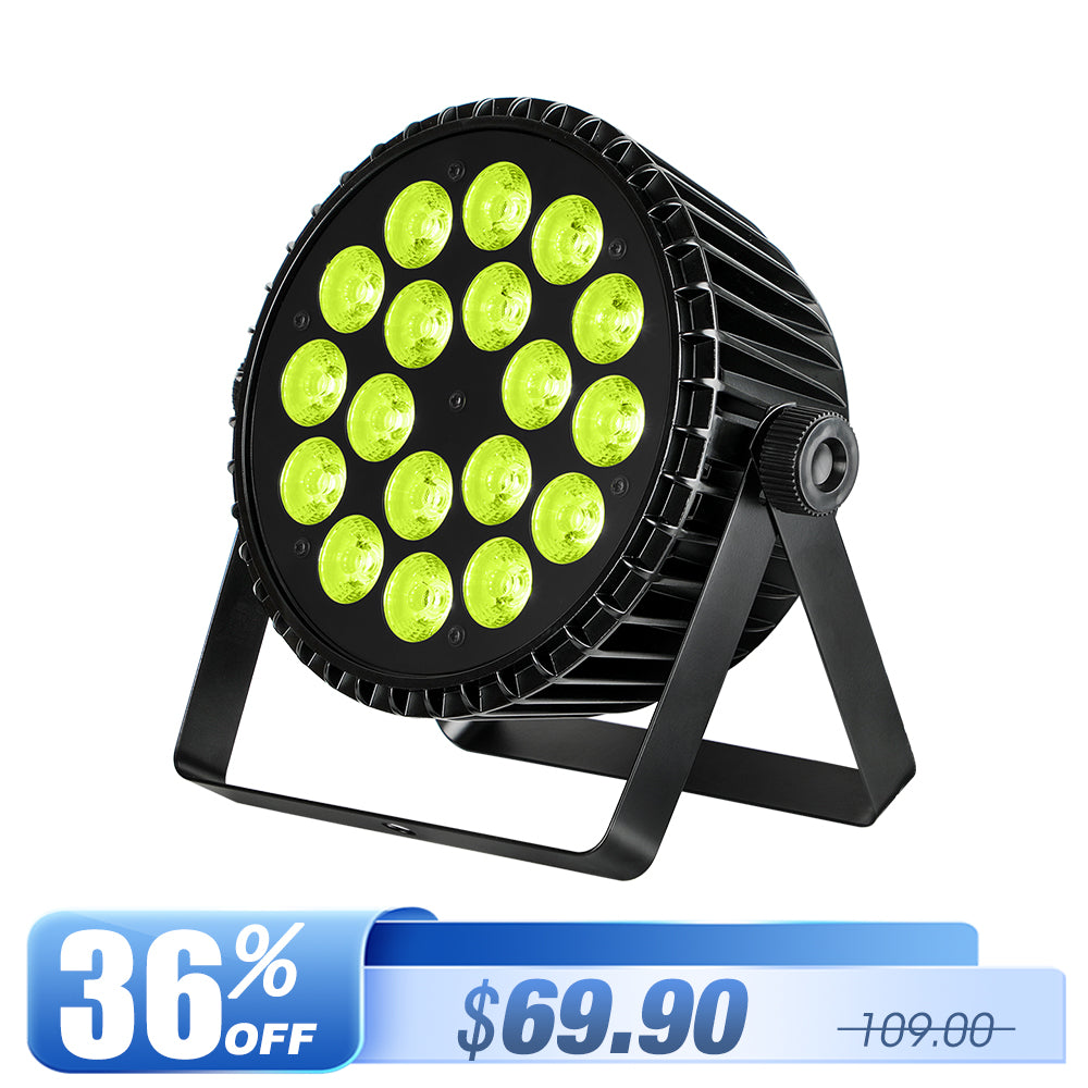 Betopper LPC1818 Upgraded 18x18W Lime Amber UV + RGB LED PAR Light