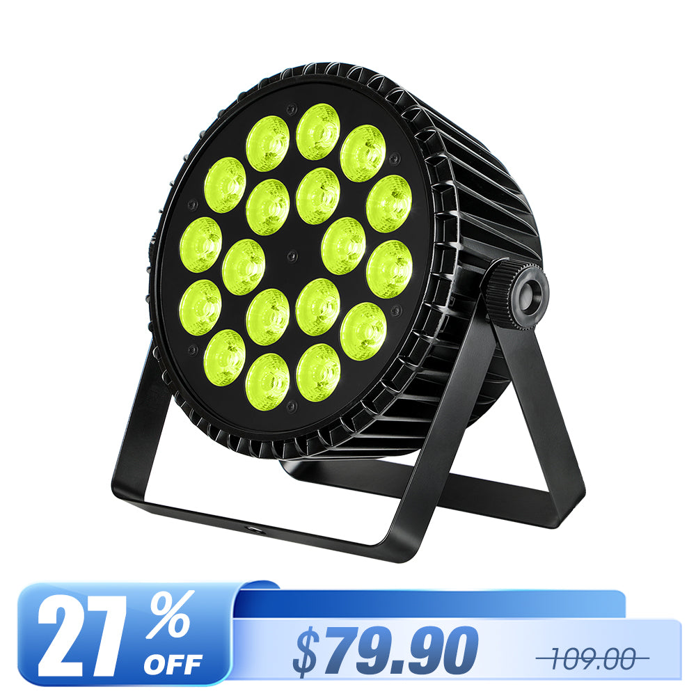 Betopper LPC1818 Upgraded 18x18W Lime Amber UV + RGB LED PAR Light