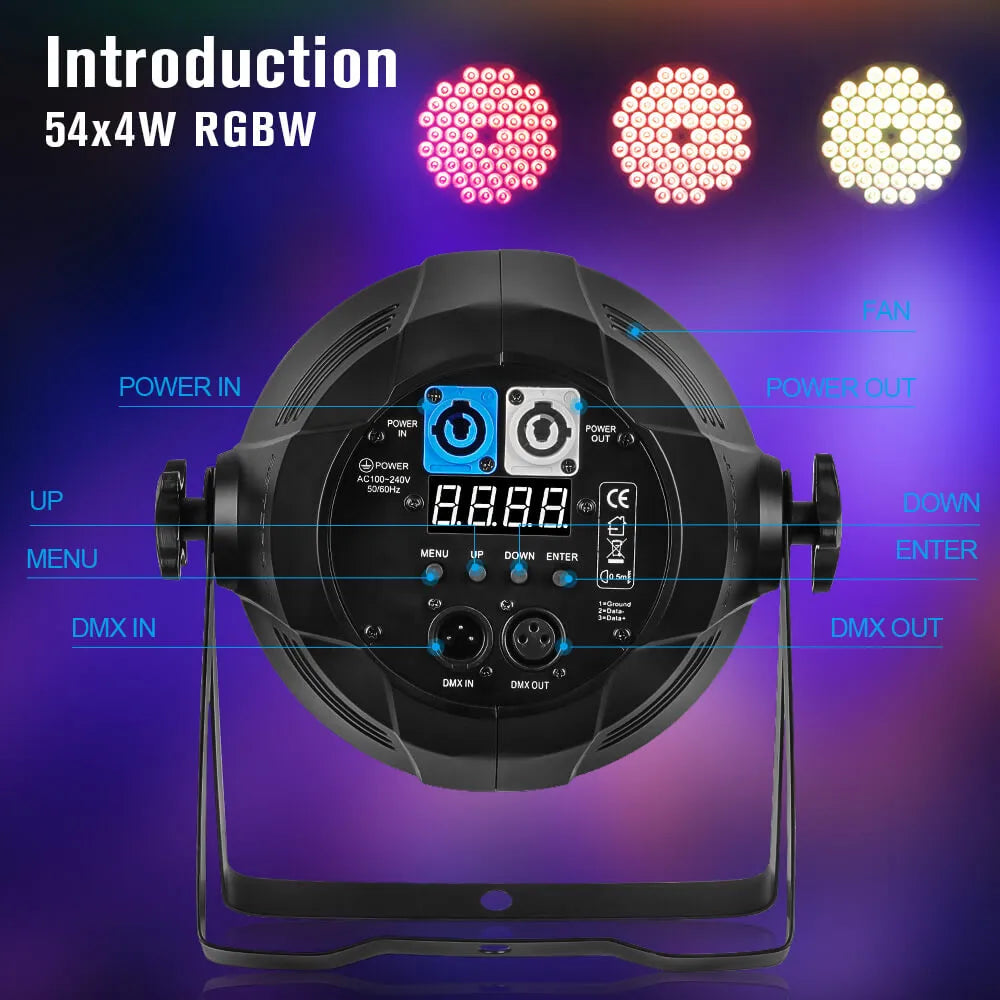 Betopper lpc010-b 54x4W 5562lm PAR LIGHT With Barndoor