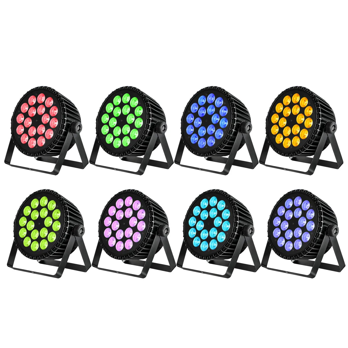 Betopper LPC1818 Upgraded 18x18W Lime Amber UV + RGB LED PAR Light (8pcs)