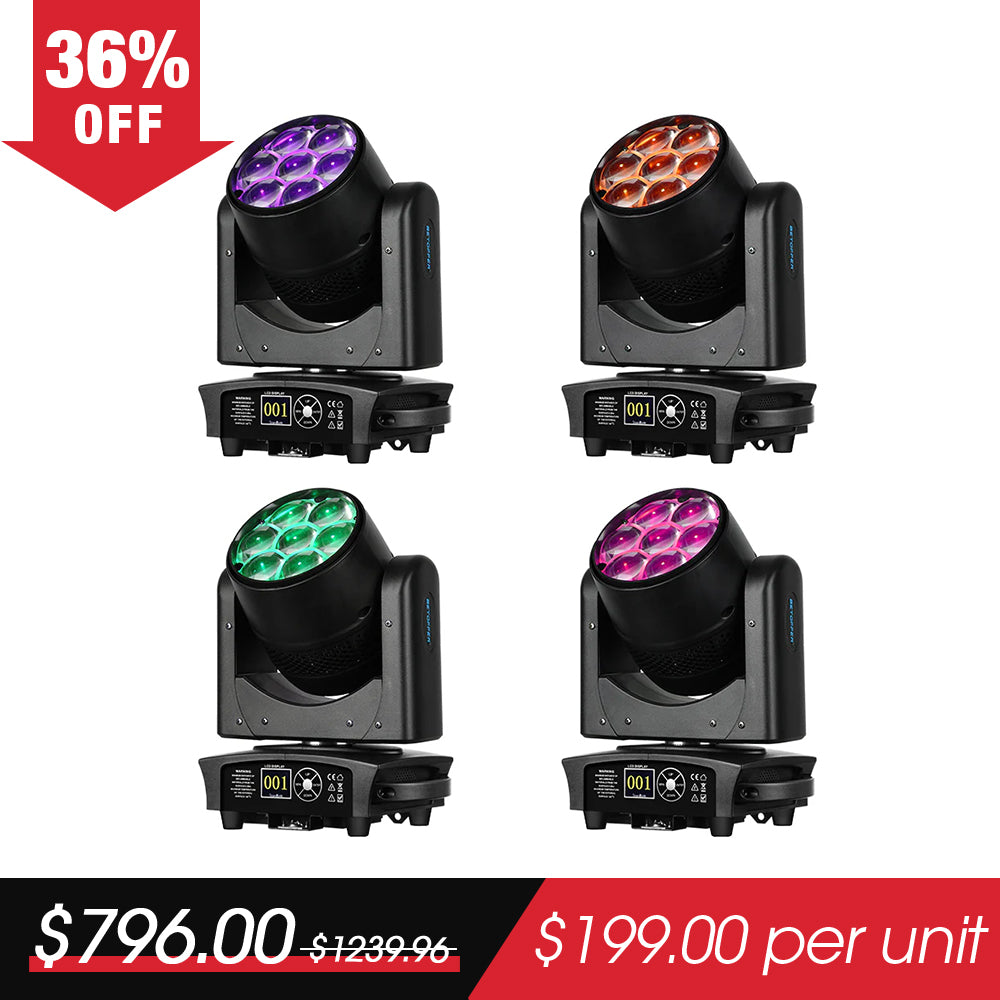 Betopper LM0740 7x40W Wash&Zoom Moving Head Lights Standard version (4pcs)