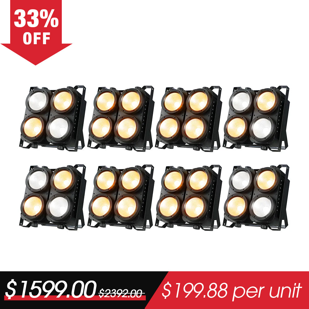 <tc>Betopper</tc> Projecteur aveuglant COB LC500 4x100 W Ambre/CW à IRC élevé