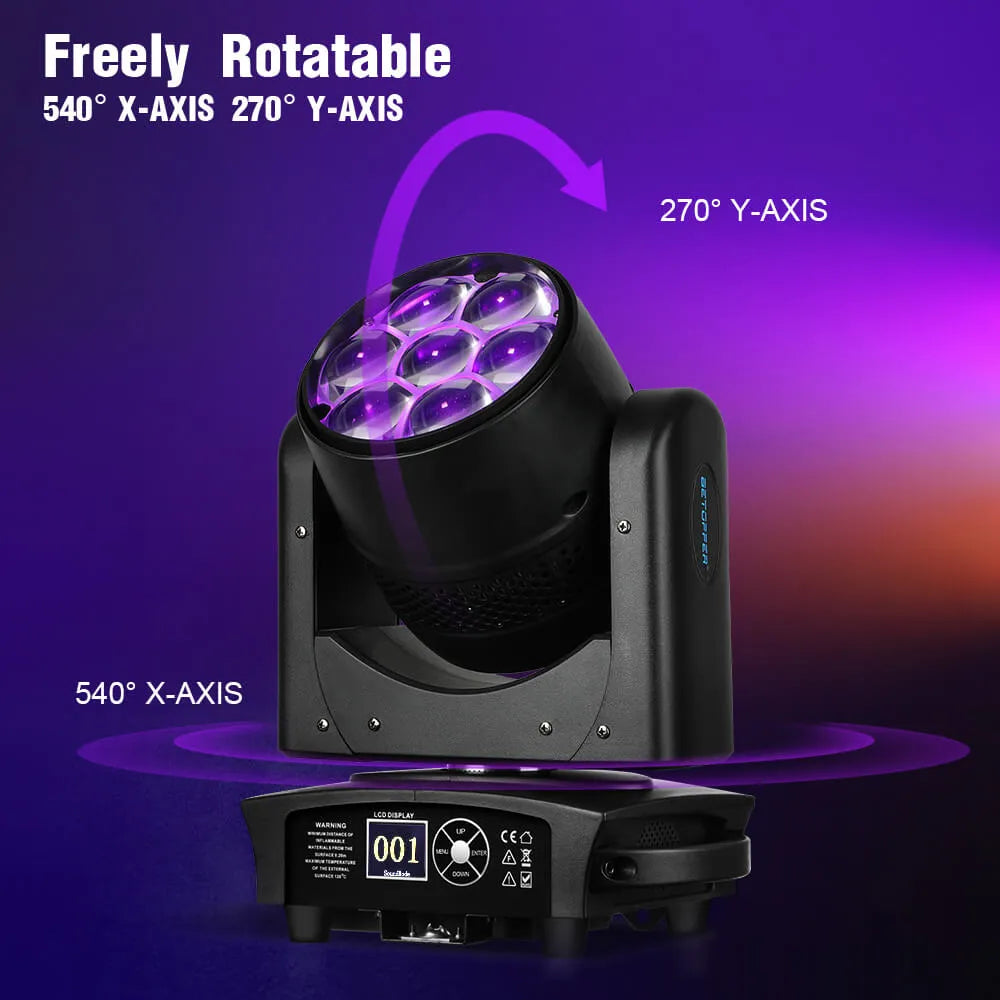 <tc>Betopper</tc> Projecteur de scène à tête mobile Wash LM0740 7x40 W