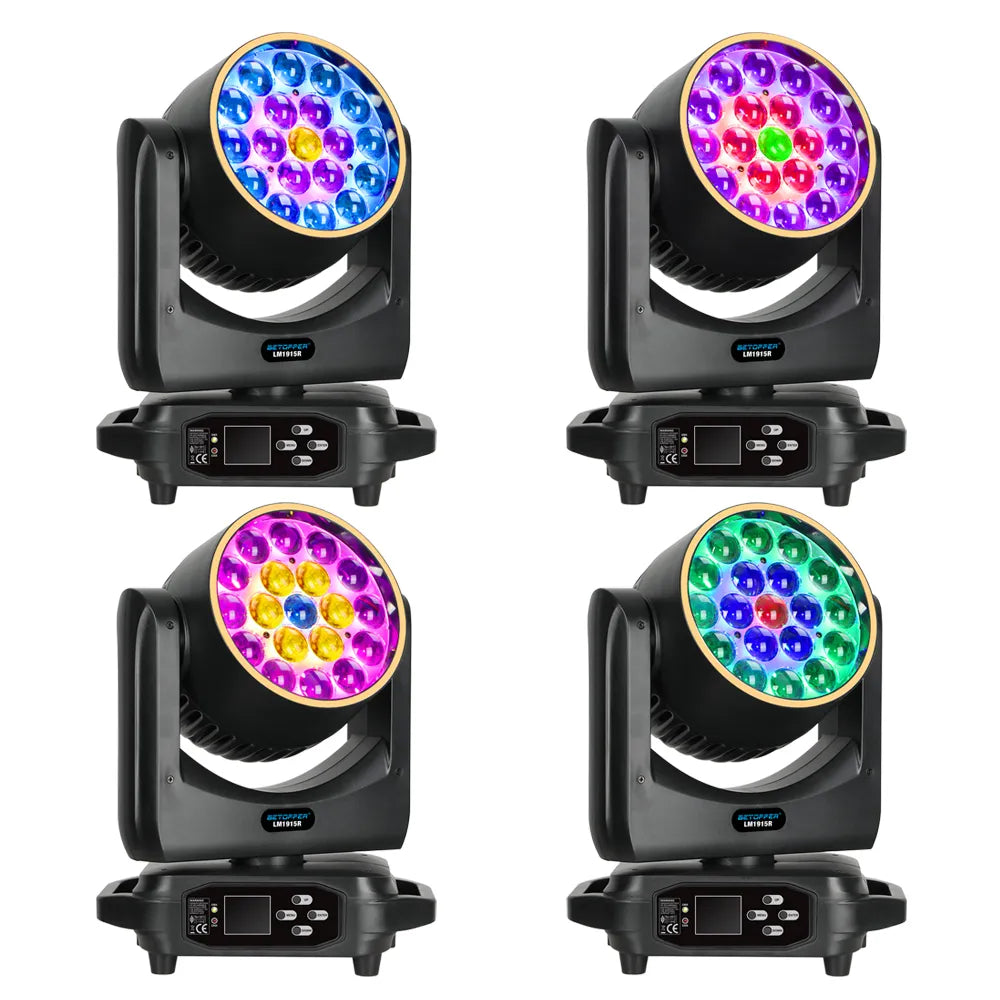 Betopper LM1915R 19x15w Wash Moving Head with Halo Ring (4pcs)