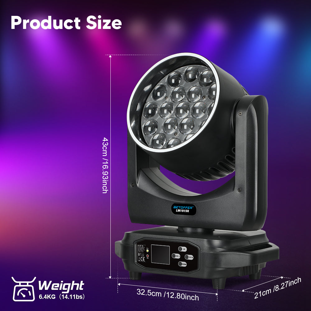 Betopper LM1915R 19x15w Moving Head with Halo Ring