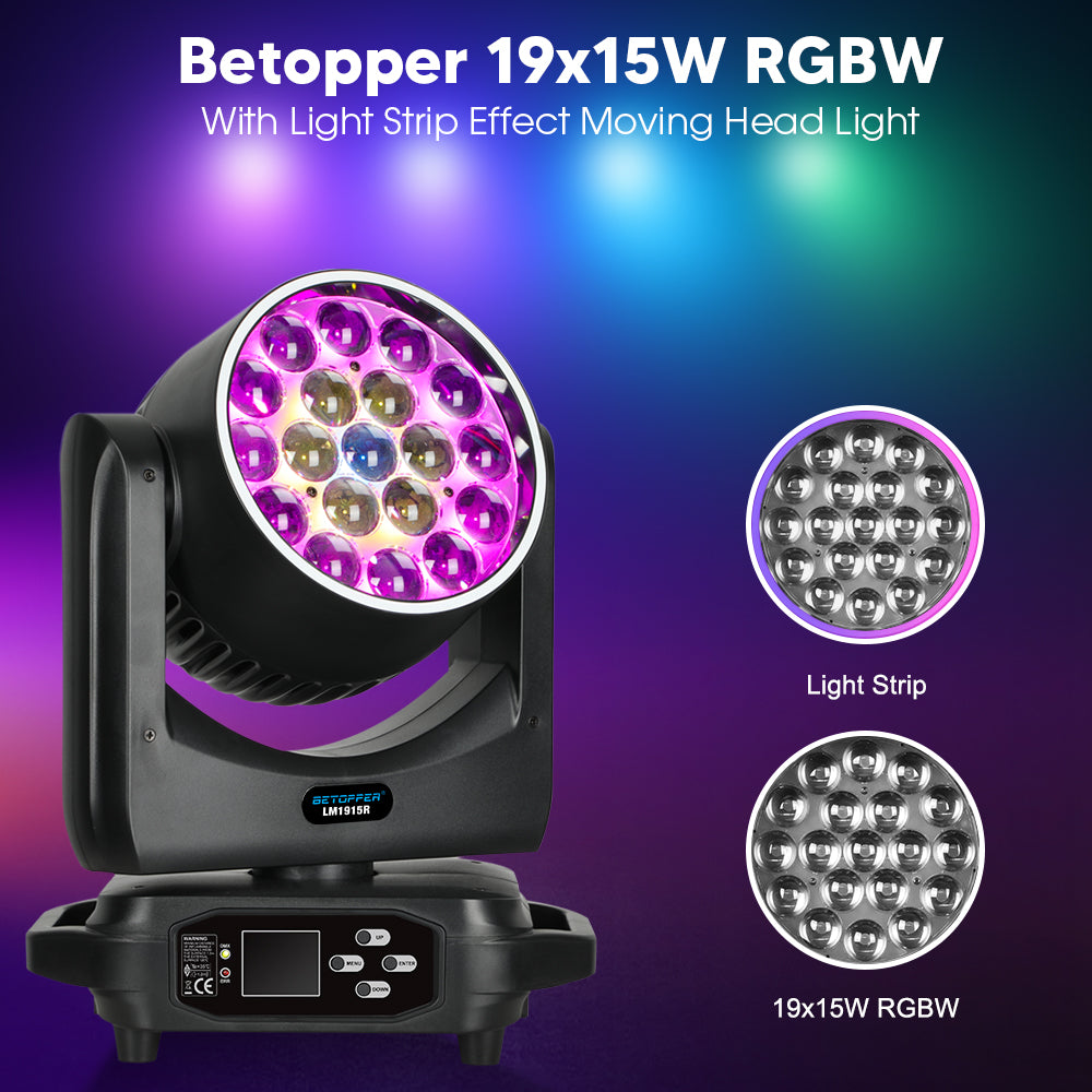 Betopper LM1915R 19x15w Moving Head with Halo Ring