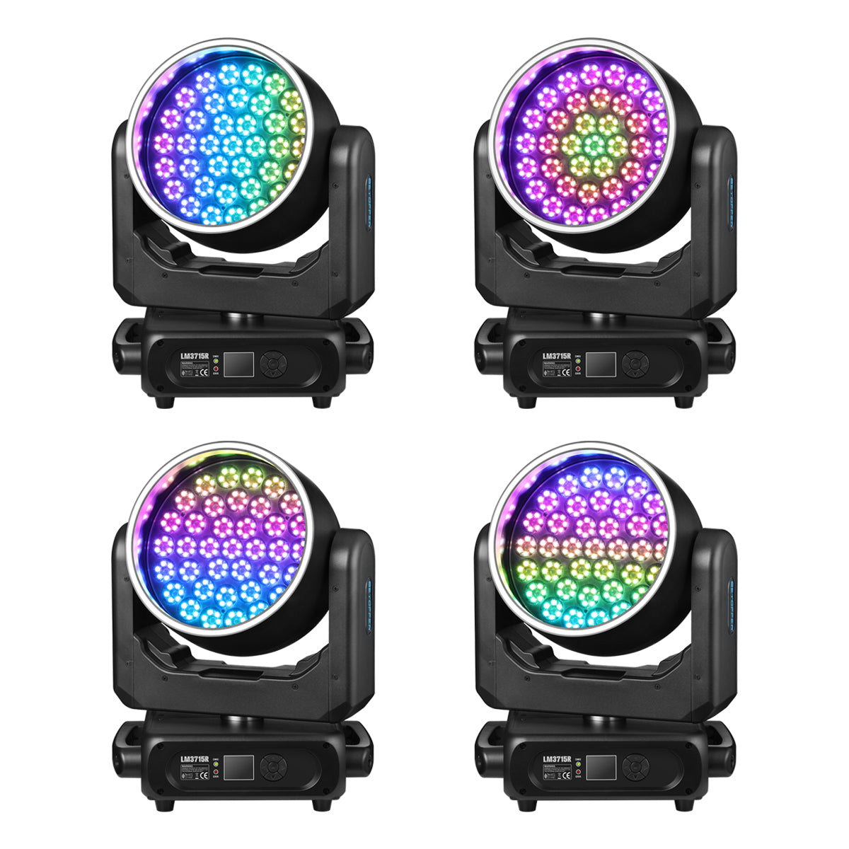 Betopper LM3715R 37×15W Waschender Moving Head mit Halo-Ring