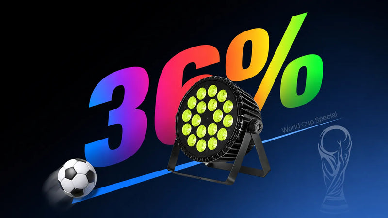 Betopper LPC1818 Upgraded 18x18W Lime Amber UV + RGB LED PAR Light