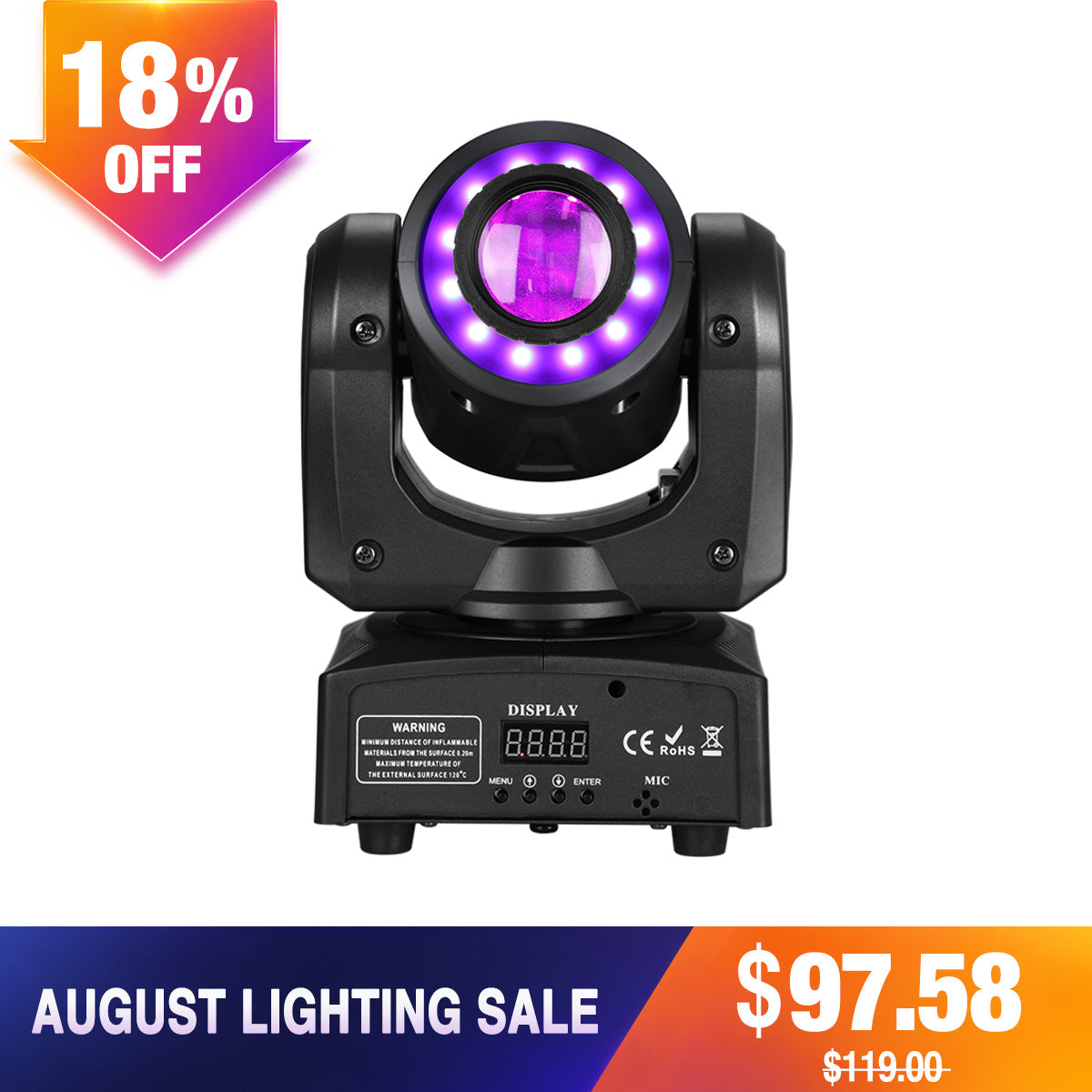<tc>Betopper</tc> Projecteur à tête mobile LS35 30 W avec effet annulaire