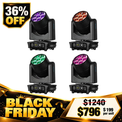 Betopper LM0740 7×40W Wash&Zoom Moving Head Lights Standard version (4pcs)