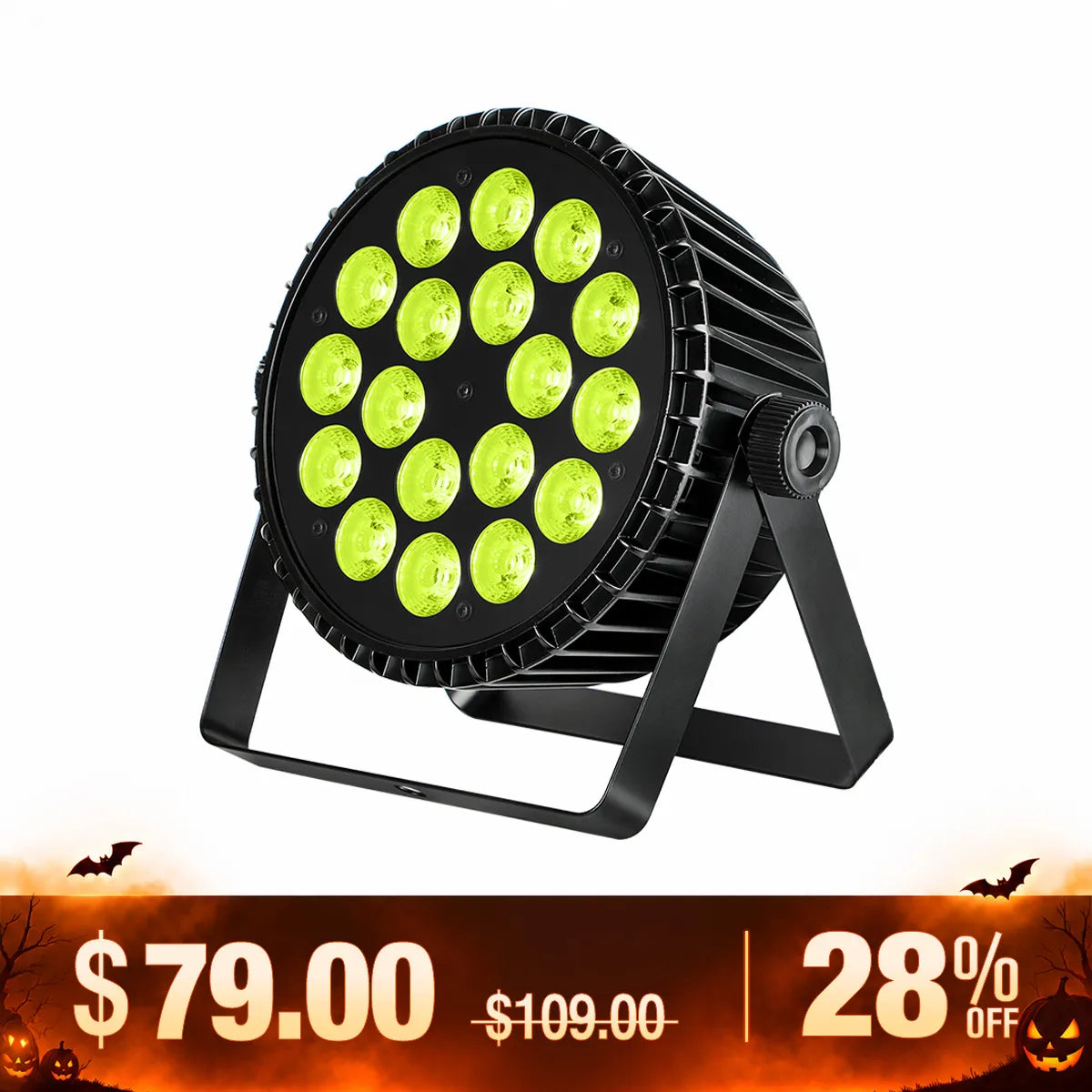 Betopper LPC1818 Upgraded 18×18W Lime Amber UV + RGB LED PAR Light