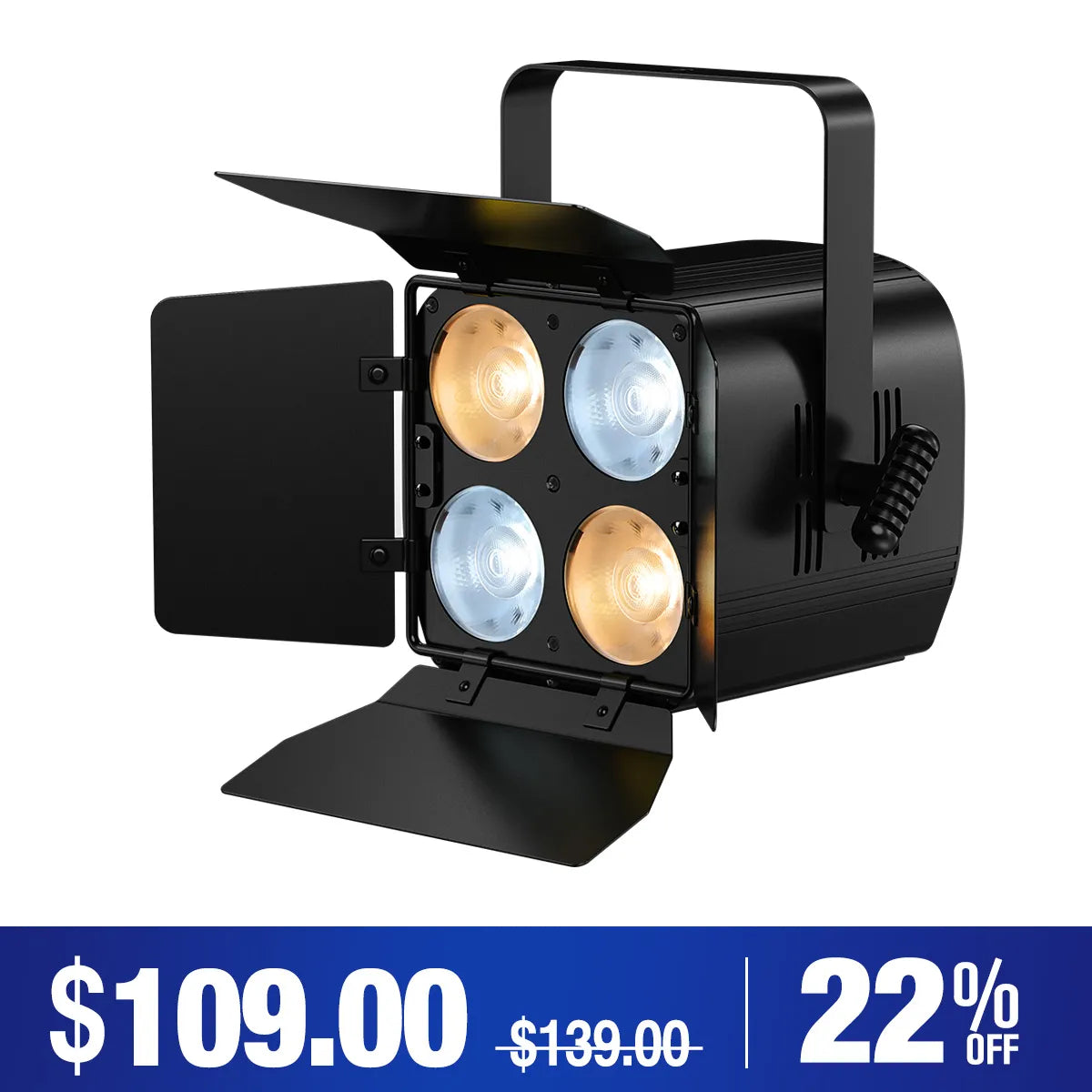 Betopper LC005-B 4×50W WW/CW COB PAR Light with Barn Doors