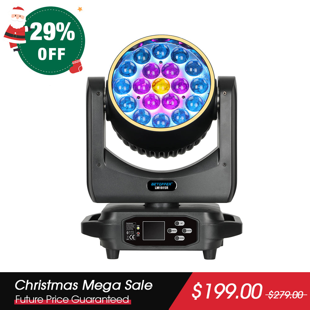 Betopper LM1915R 19x15w Wash Moving Head with Halo Ring